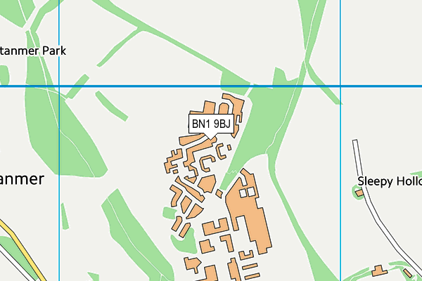 BN1 9BJ map - OS VectorMap District (Ordnance Survey)