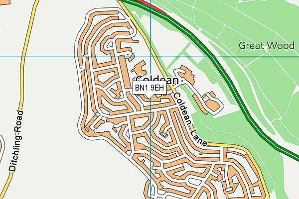 BN1 9EH map - OS VectorMap District (Ordnance Survey)