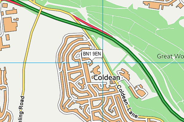 Coldean Primary School map (BN1 9EN) - OS VectorMap District (Ordnance Survey)