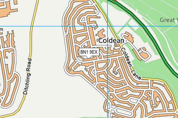 BN1 9EX map - OS VectorMap District (Ordnance Survey)