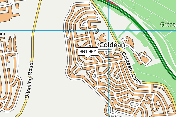 BN1 9EY map - OS VectorMap District (Ordnance Survey)