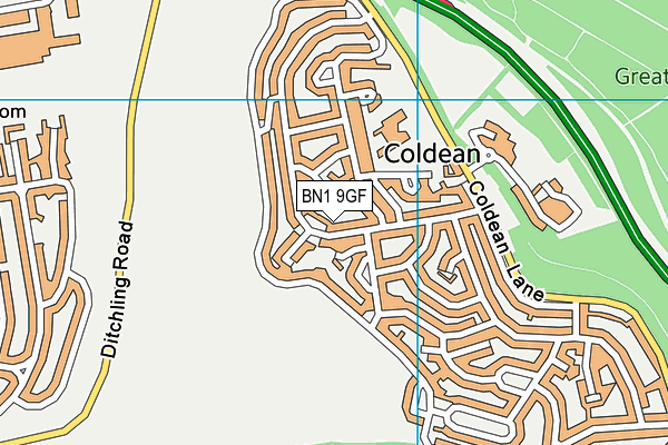 BN1 9GF map - OS VectorMap District (Ordnance Survey)