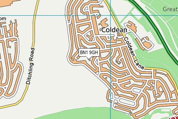 BN1 9GH map - OS VectorMap District (Ordnance Survey)