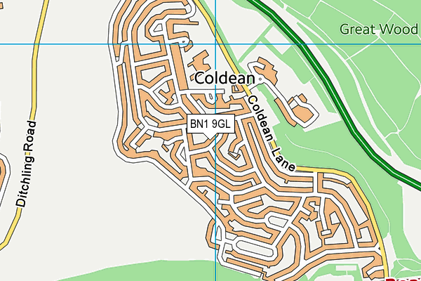 BN1 9GL map - OS VectorMap District (Ordnance Survey)