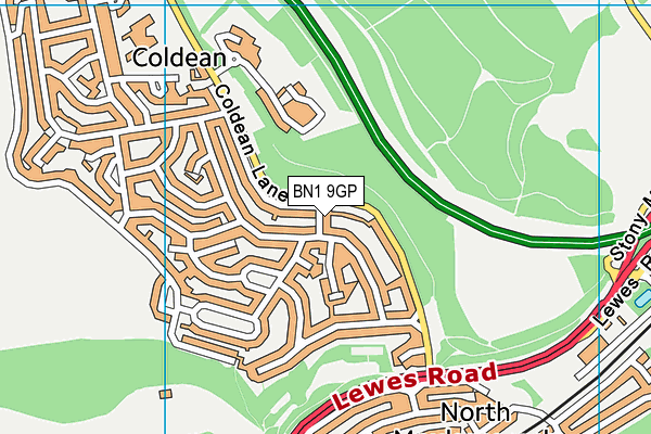 BN1 9GP map - OS VectorMap District (Ordnance Survey)