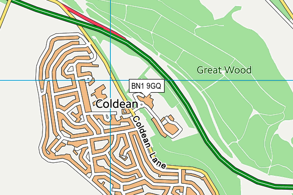 BN1 9GQ map - OS VectorMap District (Ordnance Survey)