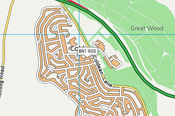 BN1 9GS map - OS VectorMap District (Ordnance Survey)