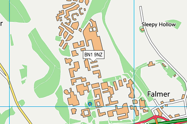 BN1 9NZ map - OS VectorMap District (Ordnance Survey)