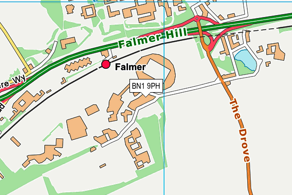 University Of Brighton (Falmer Campus) map (BN1 9PH) - OS VectorMap District (Ordnance Survey)