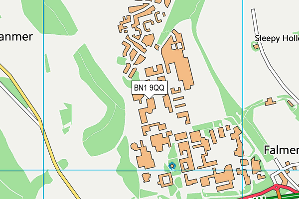 BN1 9QQ map - OS VectorMap District (Ordnance Survey)