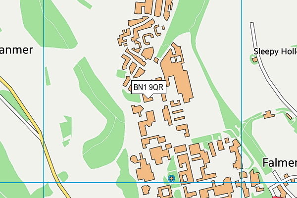 BN1 9QR map - OS VectorMap District (Ordnance Survey)