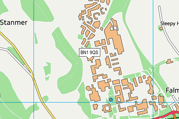 BN1 9QS map - OS VectorMap District (Ordnance Survey)