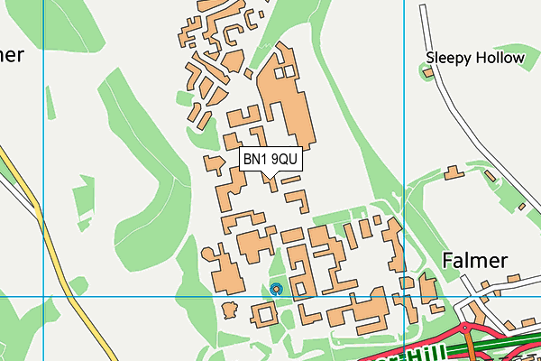 BN1 9QU map - OS VectorMap District (Ordnance Survey)