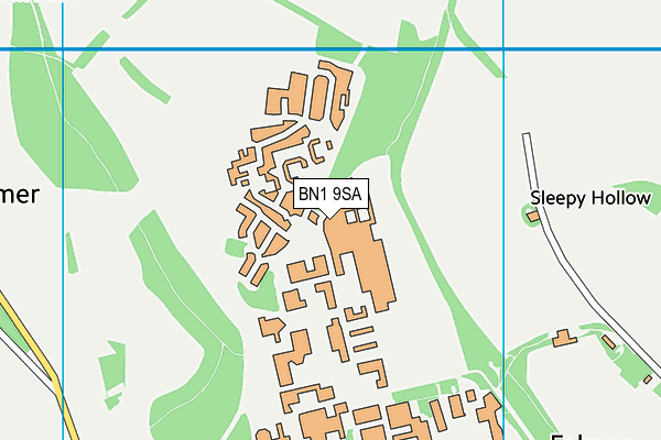 BN1 9SA map - OS VectorMap District (Ordnance Survey)