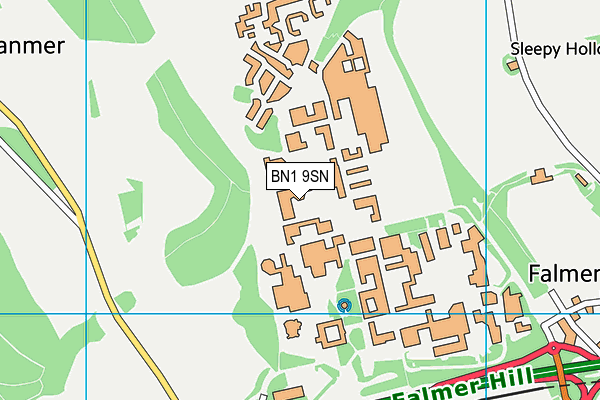 BN1 9SN map - OS VectorMap District (Ordnance Survey)