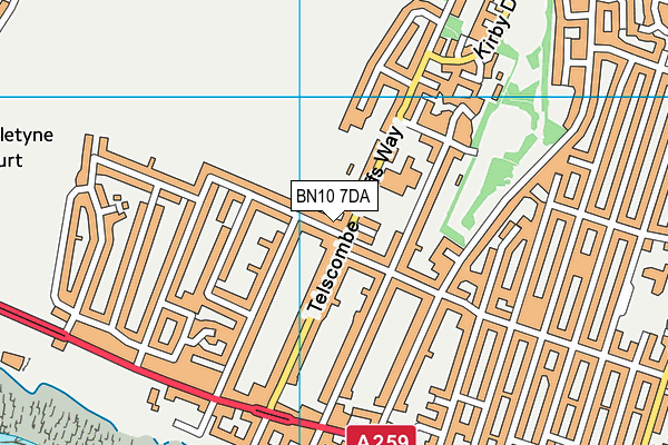 BN10 7DA map - OS VectorMap District (Ordnance Survey)