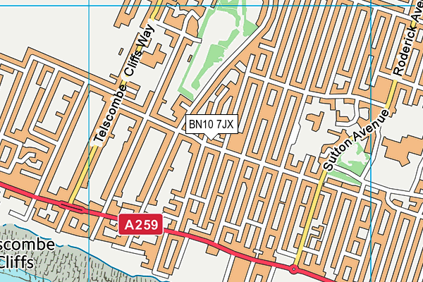 BN10 7JX map - OS VectorMap District (Ordnance Survey)