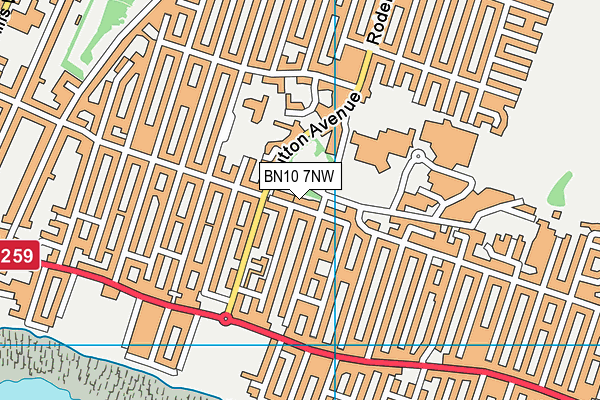 BN10 7NW map - OS VectorMap District (Ordnance Survey)
