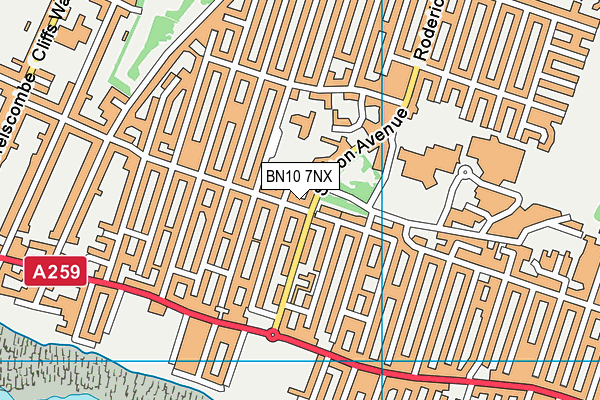 BN10 7NX map - OS VectorMap District (Ordnance Survey)