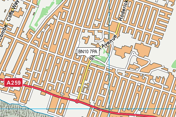 BN10 7PA map - OS VectorMap District (Ordnance Survey)