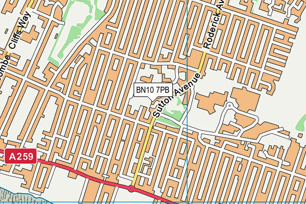 BN10 7PB map - OS VectorMap District (Ordnance Survey)