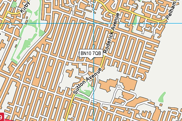 BN10 7QB map - OS VectorMap District (Ordnance Survey)