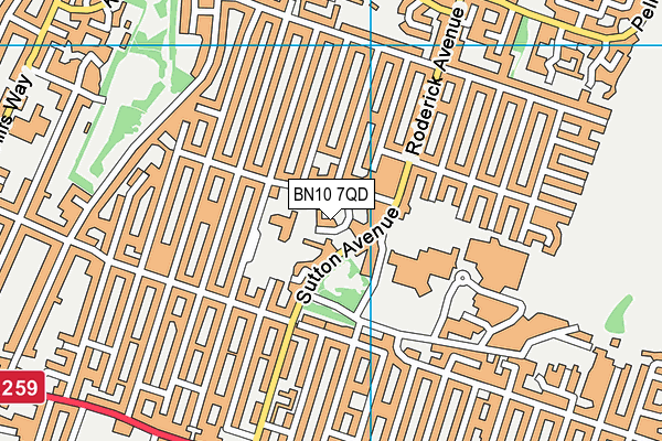 BN10 7QD map - OS VectorMap District (Ordnance Survey)