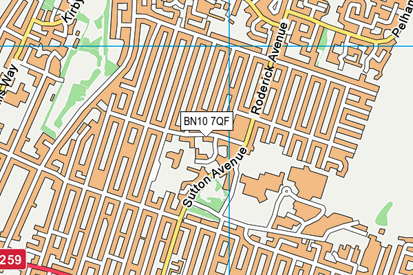 BN10 7QF map - OS VectorMap District (Ordnance Survey)