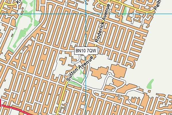 BN10 7QW map - OS VectorMap District (Ordnance Survey)