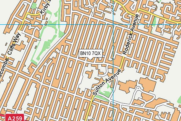 BN10 7QX map - OS VectorMap District (Ordnance Survey)