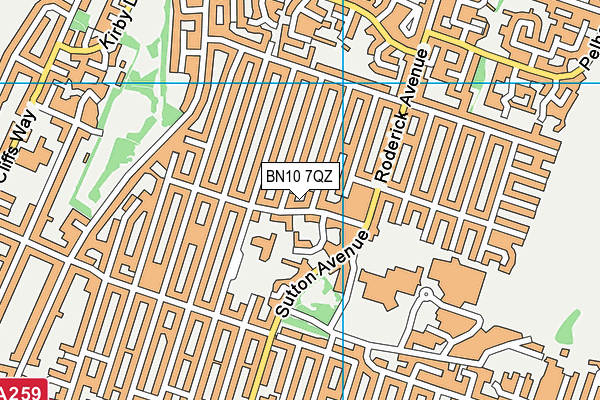 BN10 7QZ map - OS VectorMap District (Ordnance Survey)