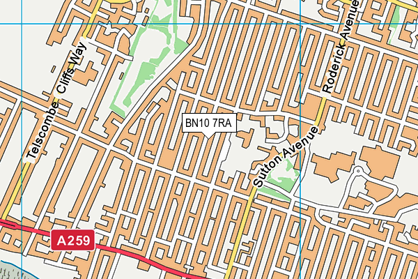 BN10 7RA map - OS VectorMap District (Ordnance Survey)