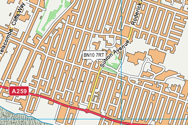 BN10 7RT map - OS VectorMap District (Ordnance Survey)