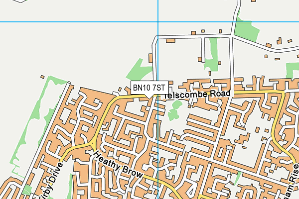 BN10 7ST map - OS VectorMap District (Ordnance Survey)