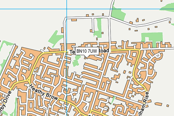 BN10 7UW map - OS VectorMap District (Ordnance Survey)