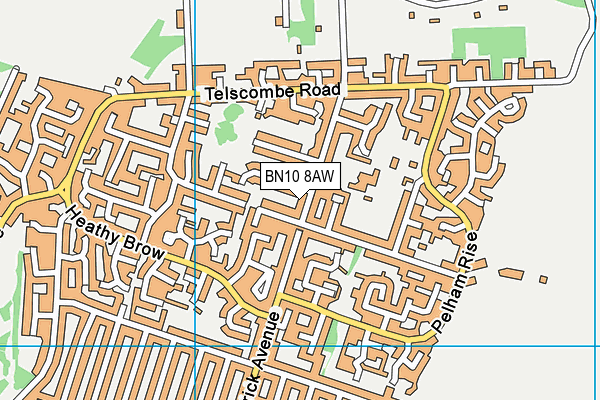 BN10 8AW map - OS VectorMap District (Ordnance Survey)