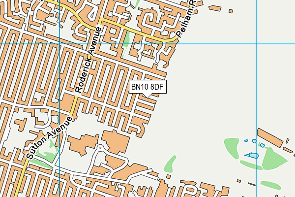BN10 8DF map - OS VectorMap District (Ordnance Survey)
