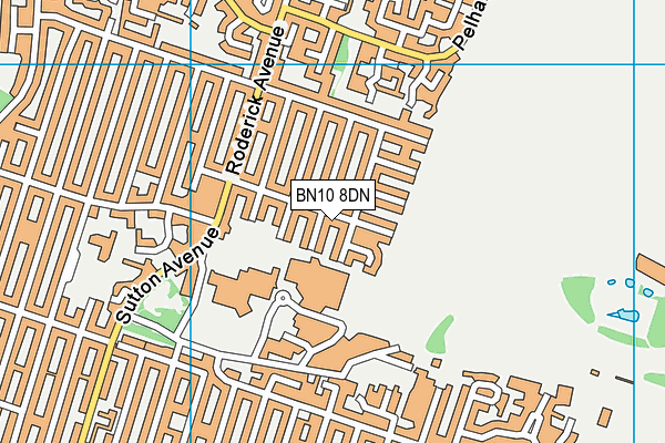 BN10 8DN map - OS VectorMap District (Ordnance Survey)