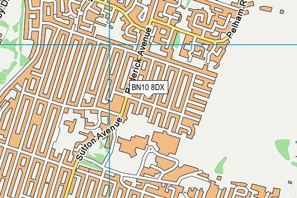 BN10 8DX map - OS VectorMap District (Ordnance Survey)