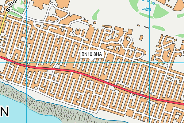 BN10 8HA map - OS VectorMap District (Ordnance Survey)