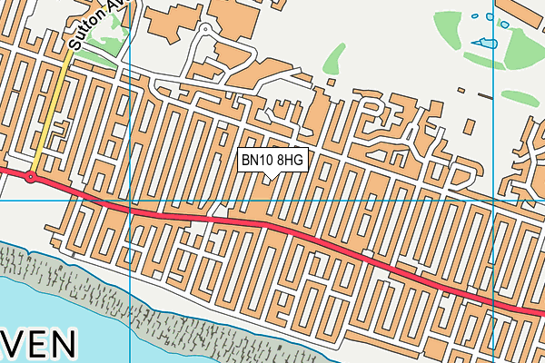 BN10 8HG map - OS VectorMap District (Ordnance Survey)