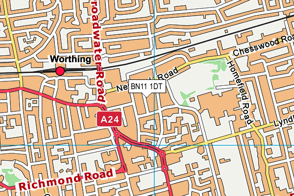 BN11 1DT map - OS VectorMap District (Ordnance Survey)