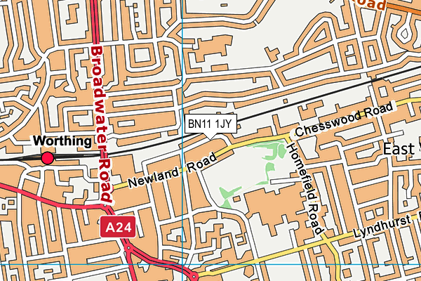 BN11 1JY map - OS VectorMap District (Ordnance Survey)