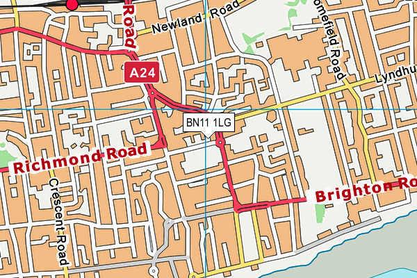 BN11 1LG map - OS VectorMap District (Ordnance Survey)