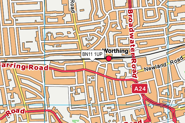 BN11 1UP map - OS VectorMap District (Ordnance Survey)