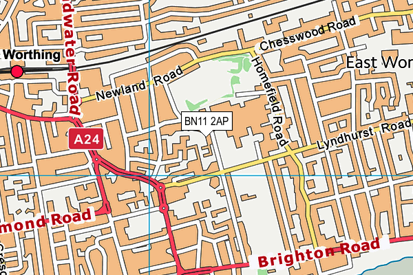 BN11 2AP map - OS VectorMap District (Ordnance Survey)