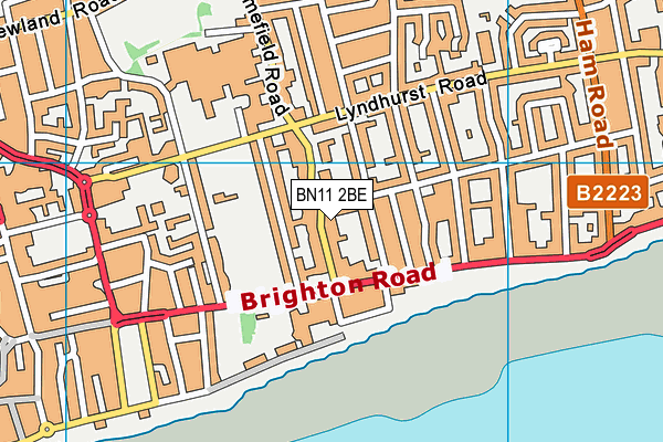 BN11 2BE map - OS VectorMap District (Ordnance Survey)
