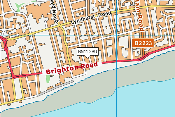 BN11 2BU map - OS VectorMap District (Ordnance Survey)