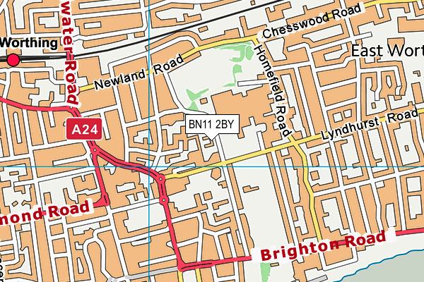 BN11 2BY map - OS VectorMap District (Ordnance Survey)
