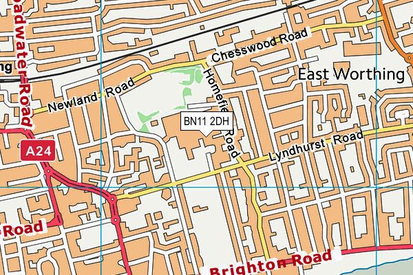 BN11 2DH map - OS VectorMap District (Ordnance Survey)